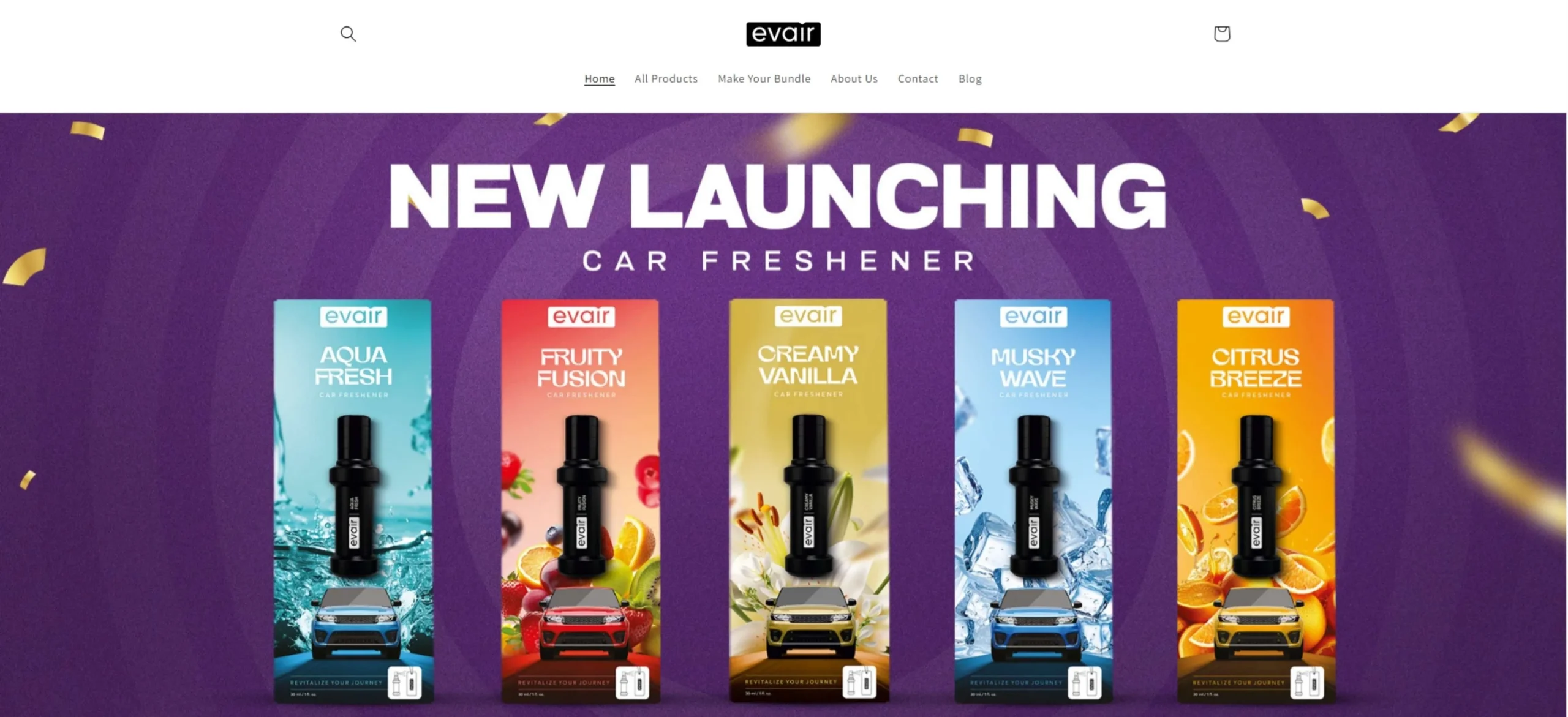 Evair Car Freshener Shopify Website Redesign & Optimization by Digital Sense – 2x ROAS