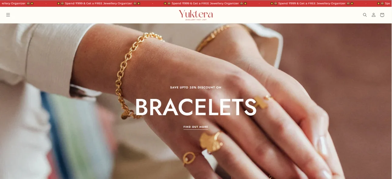 Yuktera Jewellery Brand – Shopify Website Design & Branding by Digital Sense